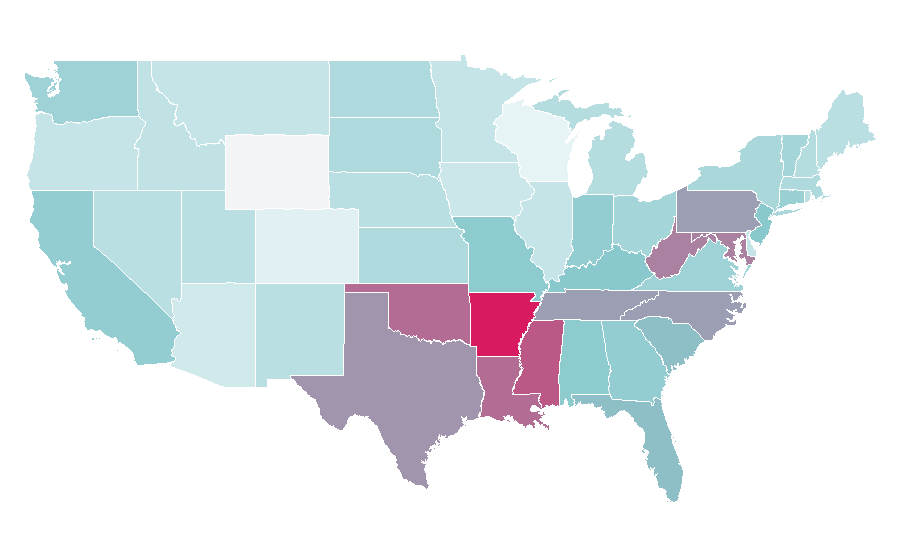 Affinité par région — Keyboard instrument, États-Unis