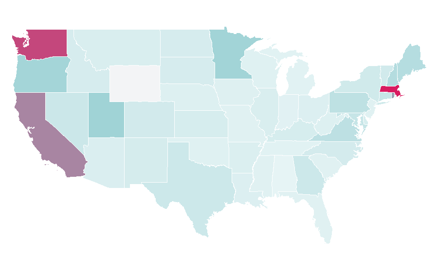 Affinity by region — Khmer language, United States