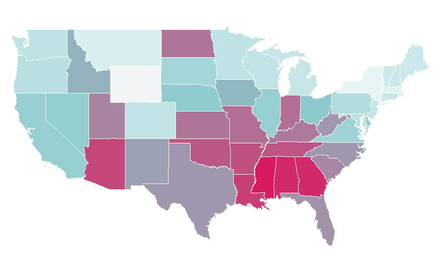 Affinity by region — Kia Optima, United States