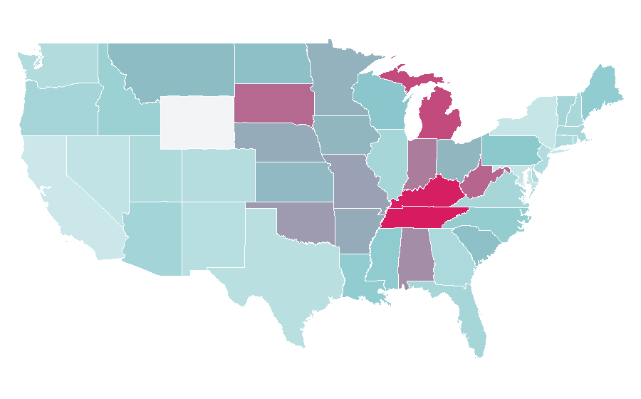Affinity by region — Kid Rock, United States