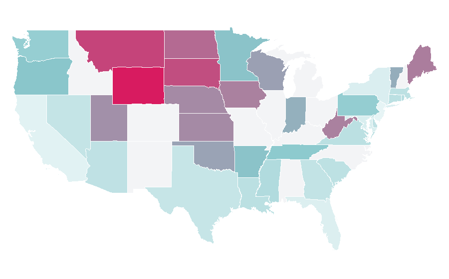 Affinity by region — Killdozer, United States