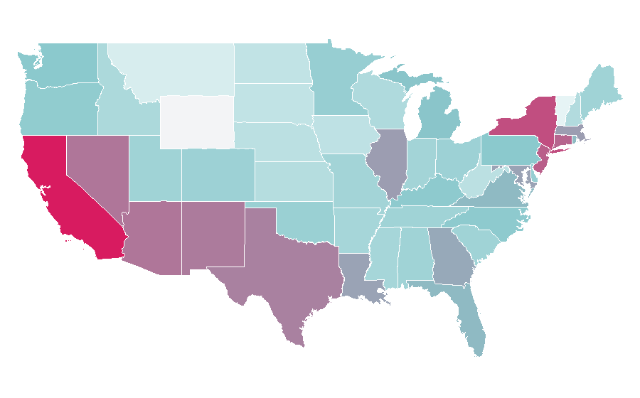 Affinité par région — Kim Kardashian, États-Unis