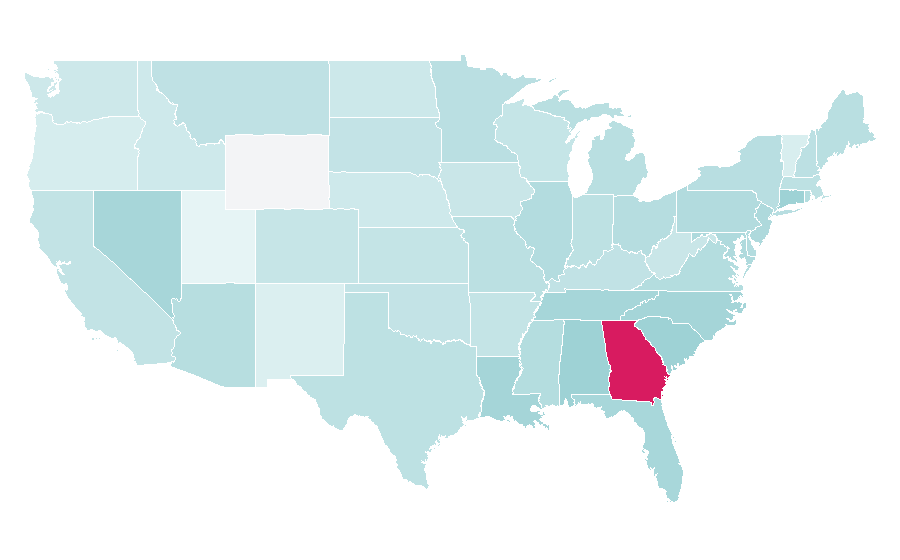 Affinity by region — Kim Zolciak, United States