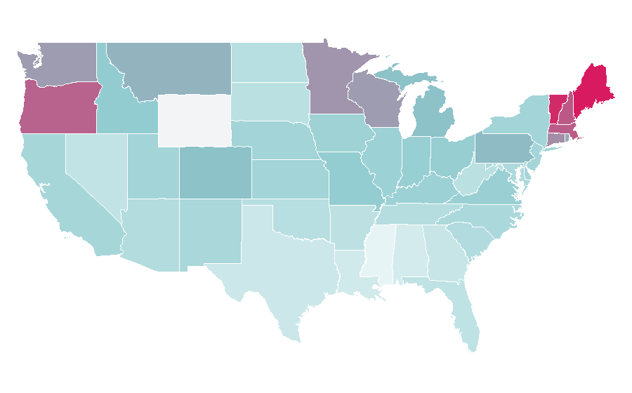 Affinity by region — King Crimson, United States