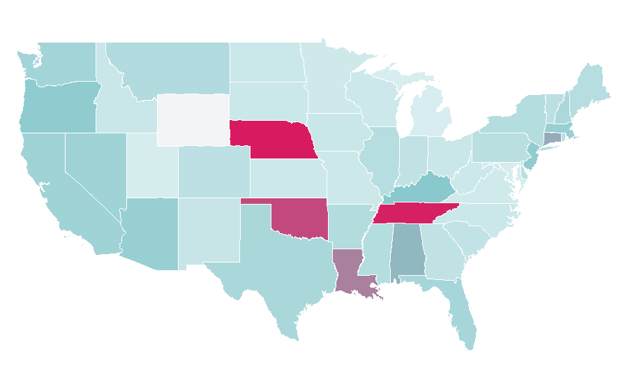 Affinity by region — Kings of Leon, United States