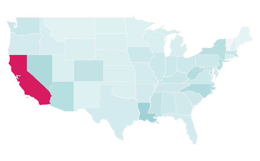 Affinity by region — Kings (U.S. TV series), United States