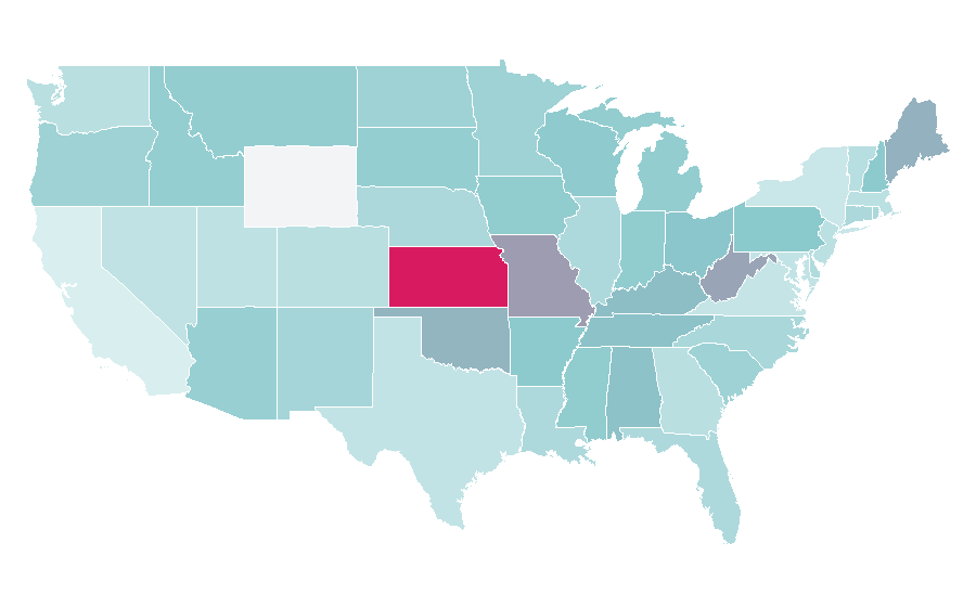 Affinity by region — Kirstie Alley, United States