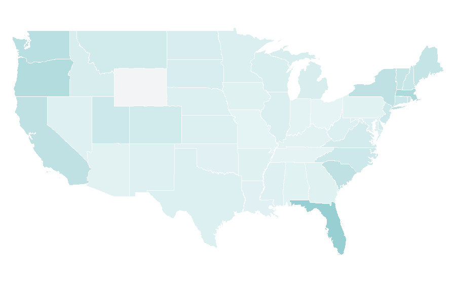 Affinity by region — Kitesurfing, United States