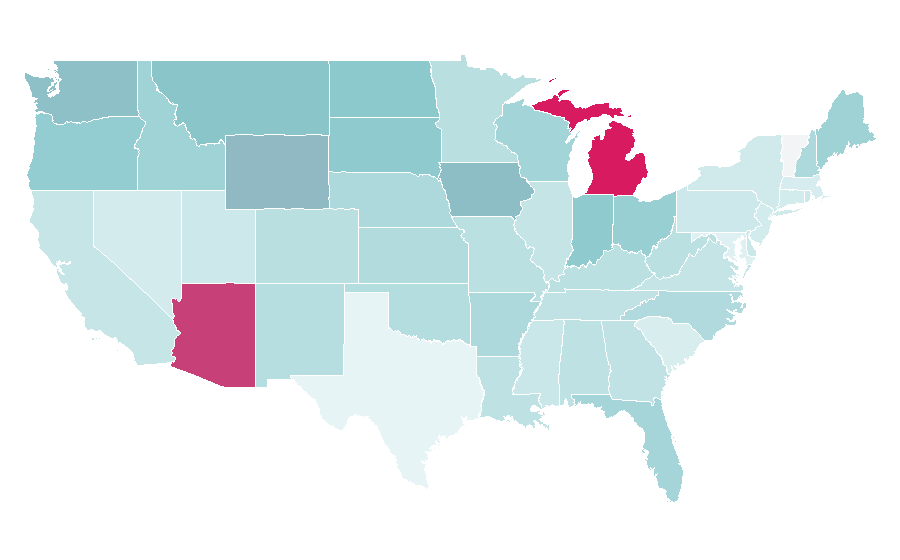 Affinity by region — Kiwanis, United States