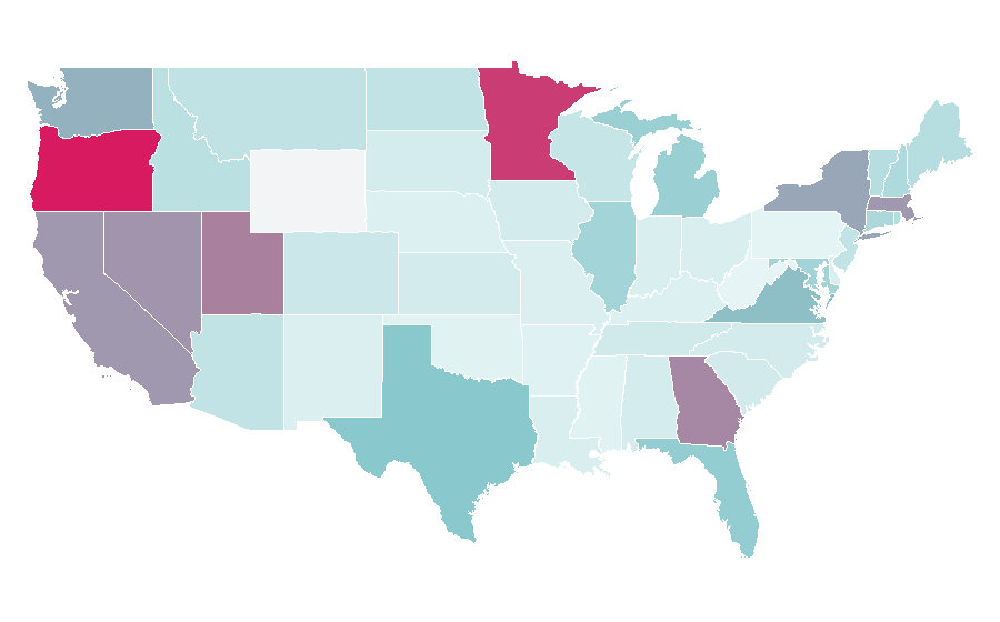 Affinity by region — KLM, United States