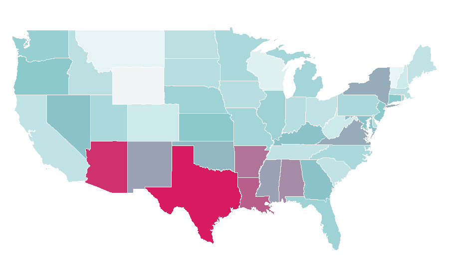 Affinität nach Region — Knee, USA