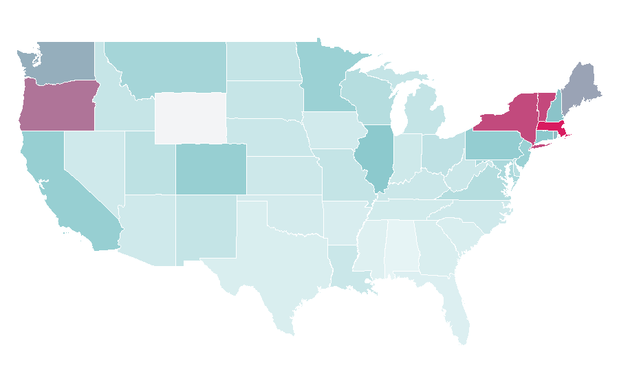 Affinity by region — Kneecap, United States