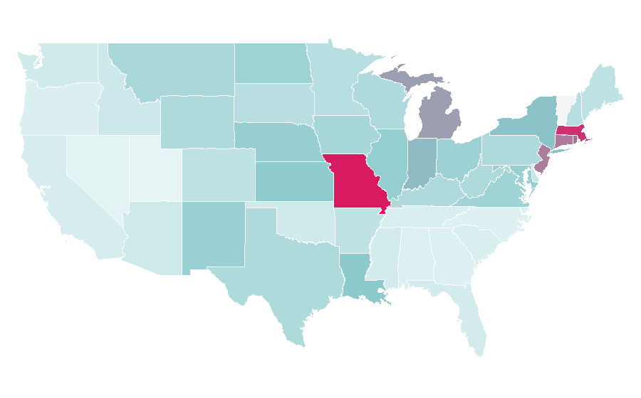 Affinity by region — Knights of Columbus, United States