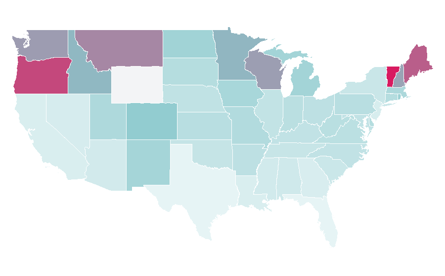 Affinity by region — Knit Picks, United States
