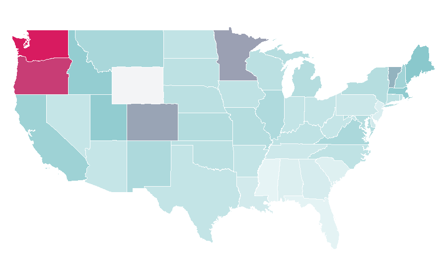 Affinity by region — Kobo eReader, United States