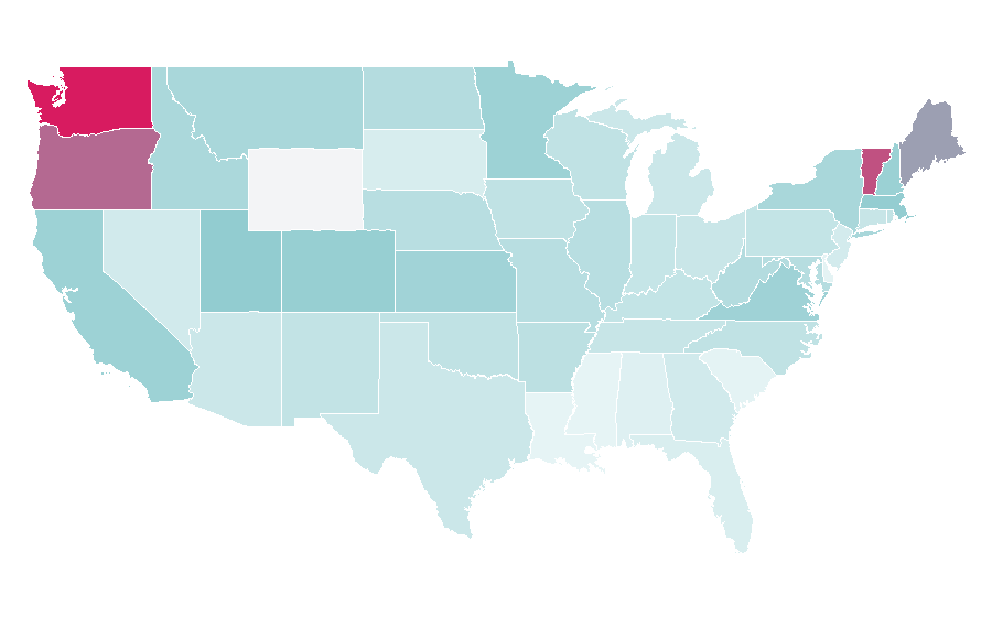 Affinity by region — Kobo Inc., United States