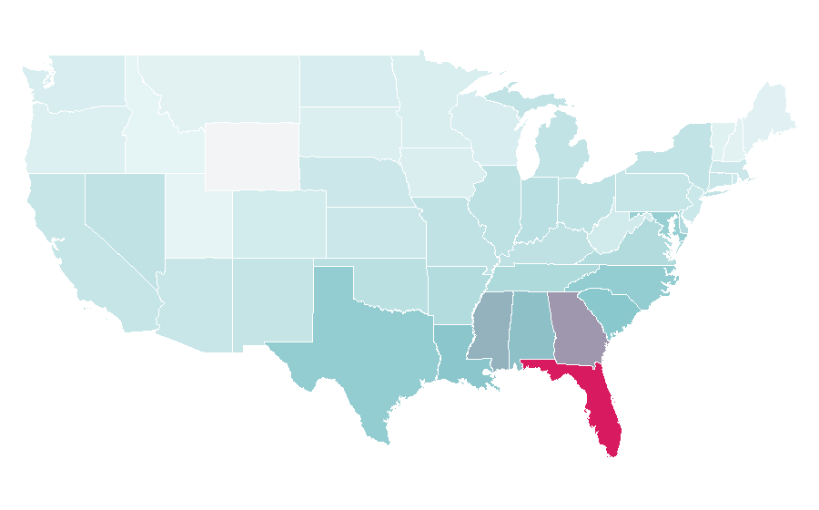 Affinity by region — Kodak Black, United States