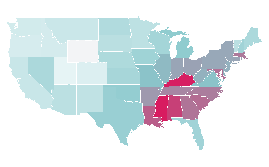 Affinity by region — Kofi Kingston, United States