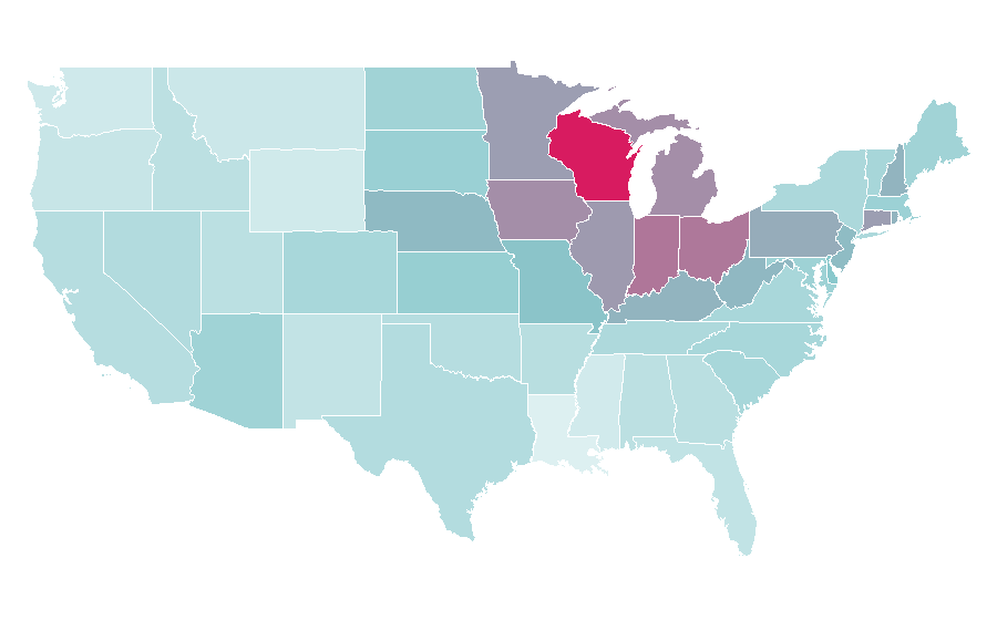 Affinity by region — Kohl (cosmetics), United States