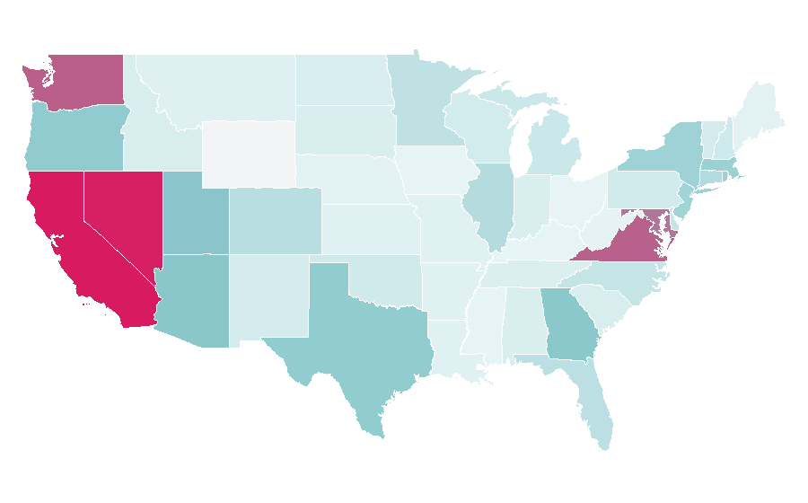 Affinity by region — Korean barbecue, United States