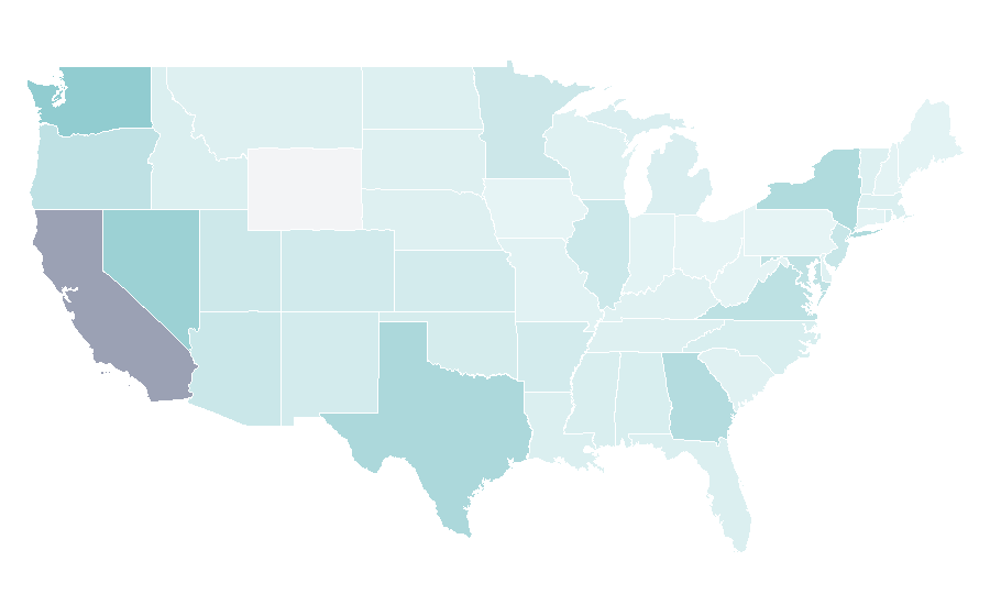 Affinity by region — Korean noodles, United States
