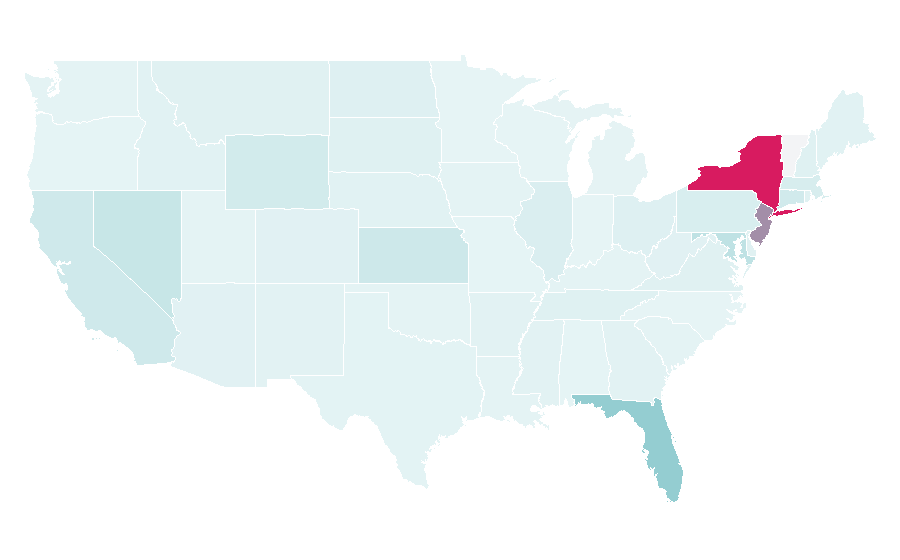 Affinity by region — Kosher restaurant, United States