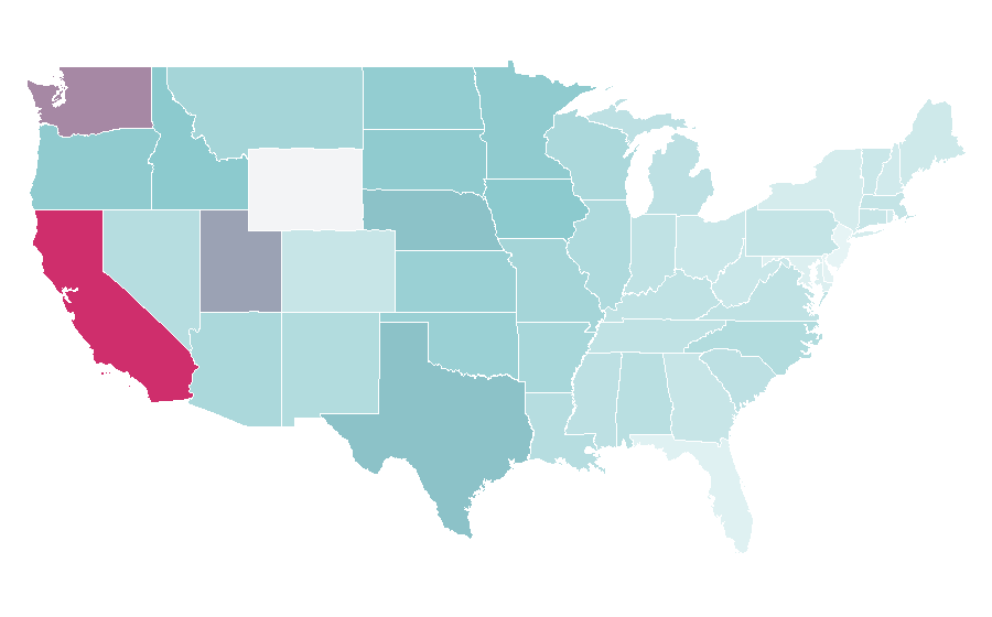 Affinity by region — Kosher salt, United States