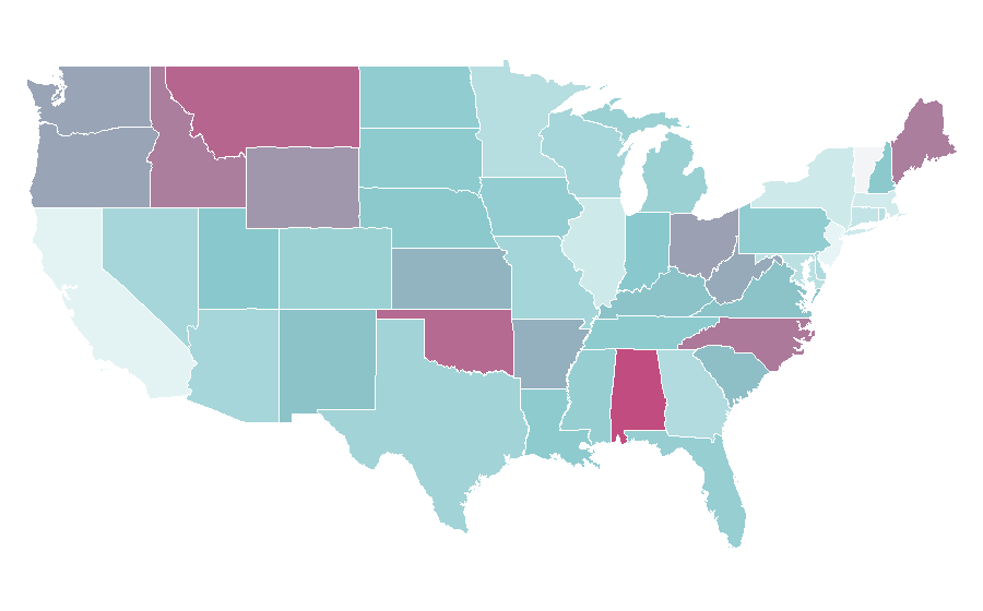 Affinity by region — Kraken Rum, United States