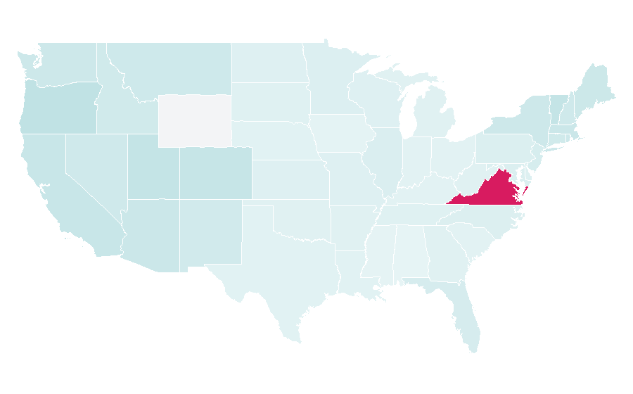 Affinity by region — Kundalini yoga, United States