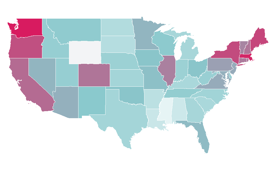 Affinity by region — Kylie Minogue, United States