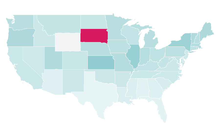 Affinity by region — L. Frank Baum, United States