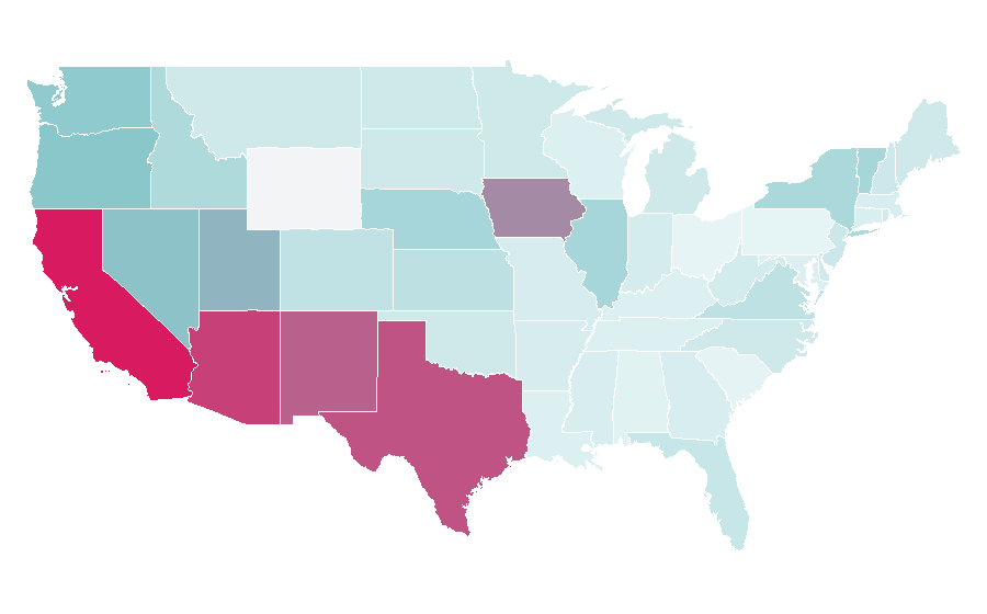 Affinity by region — La Jornada, United States