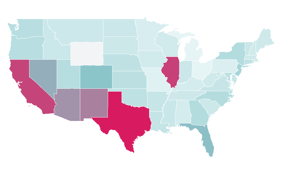Affinity by region — la reina del sur, United States