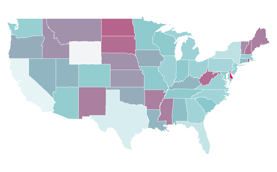 Affinity by region — Labour law, United States