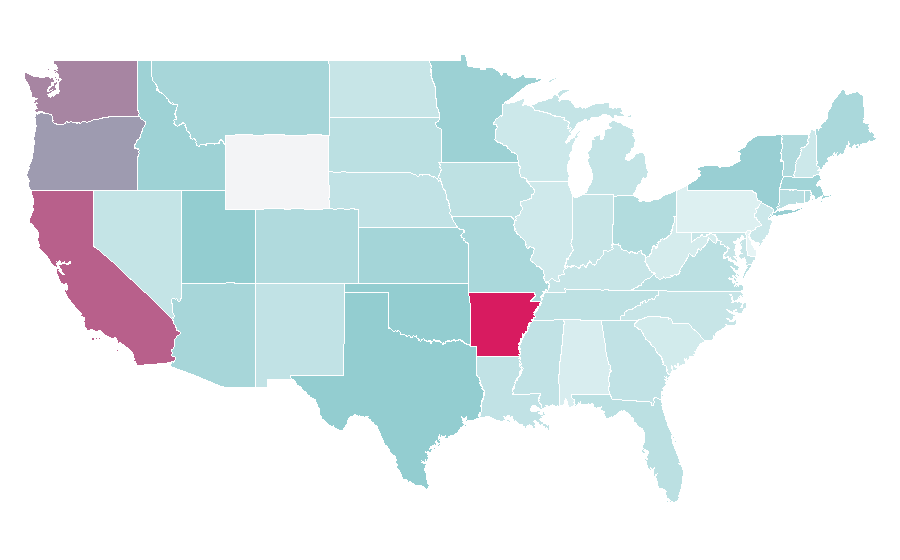 Affinity by region — Lacquer, United States