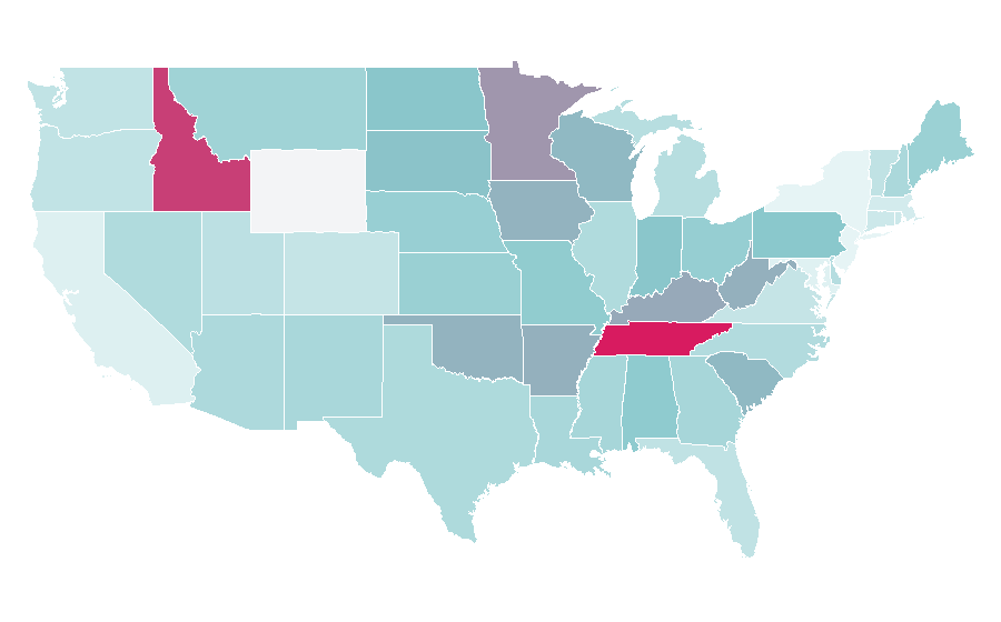 Affinity by region — Lady Antebellum, United States