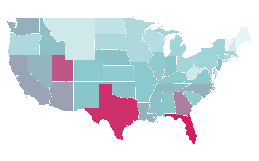 Affinity by region — Lambo (Reborn!), United States