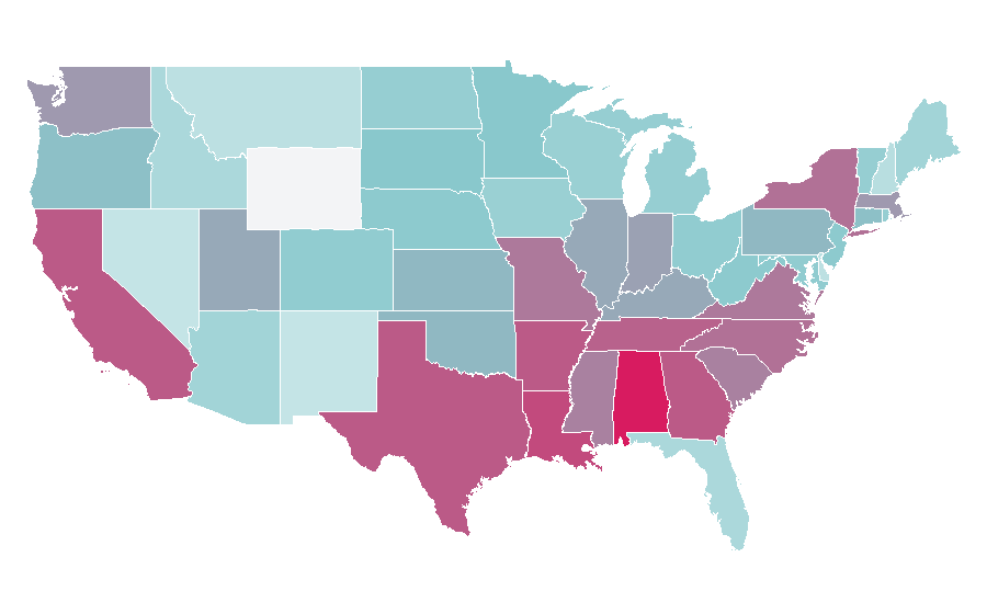 Affinity by region — Lamp (electrical component), United States