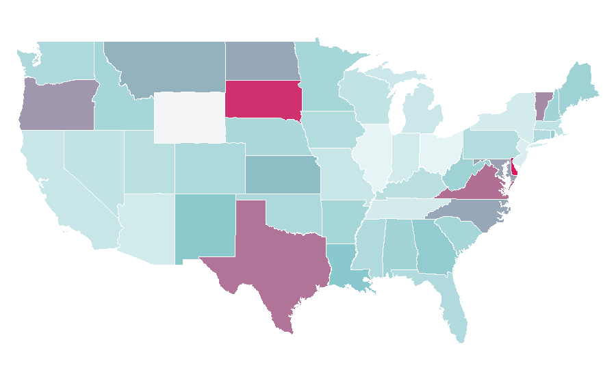 Afinidad por región — Land use, Estados Unidos