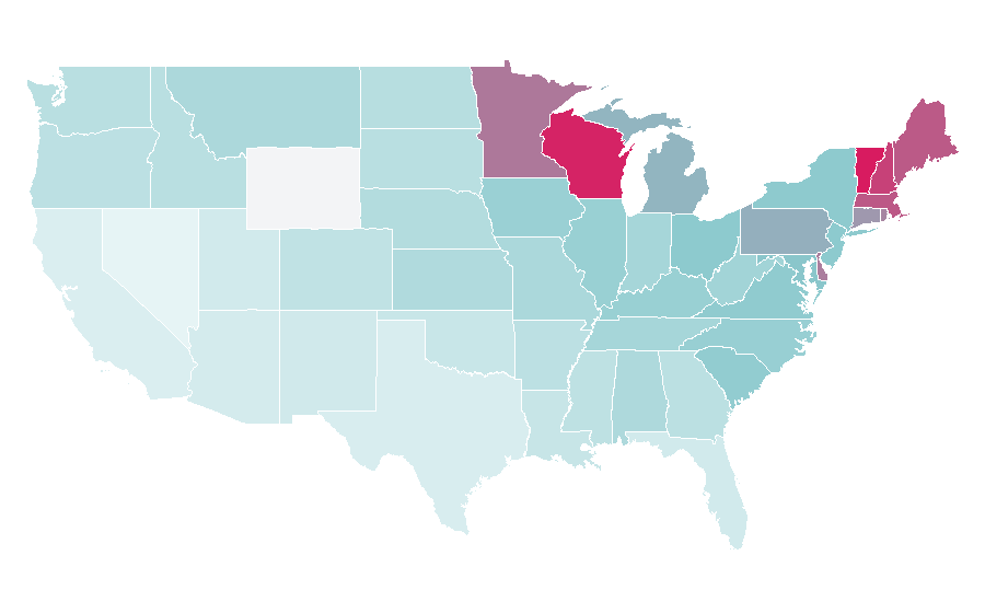 Affinität nach Region — Lands' End, USA