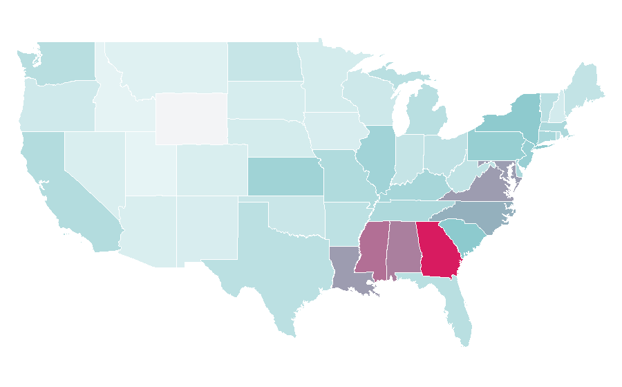 Affinity by region — Langston Hughes, United States