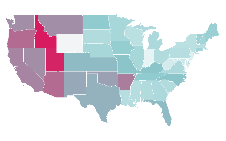 Affinity by region — Lara Croft: Tomb Raider, United States