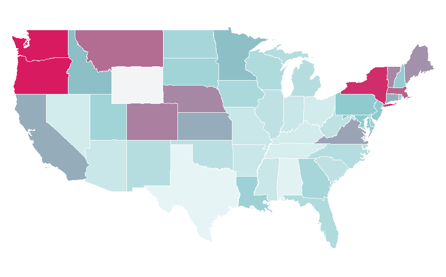 Affinity by region — Lasagne, United States
