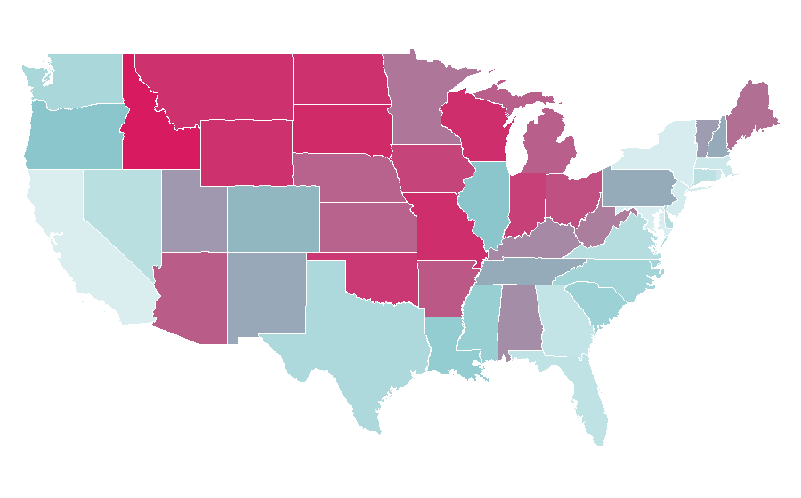 Affinity by region — Last Man Standing (U.S. TV series), United States