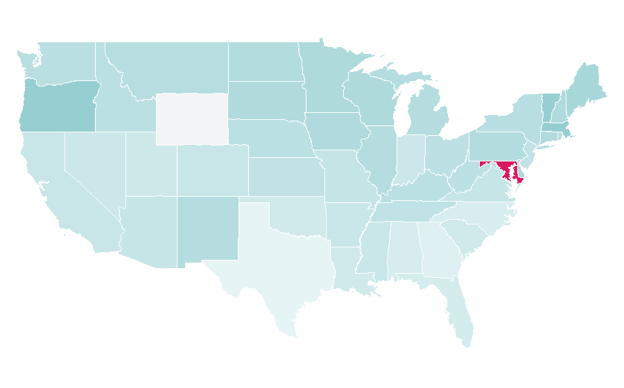 Affinity by region — Late night television, United States