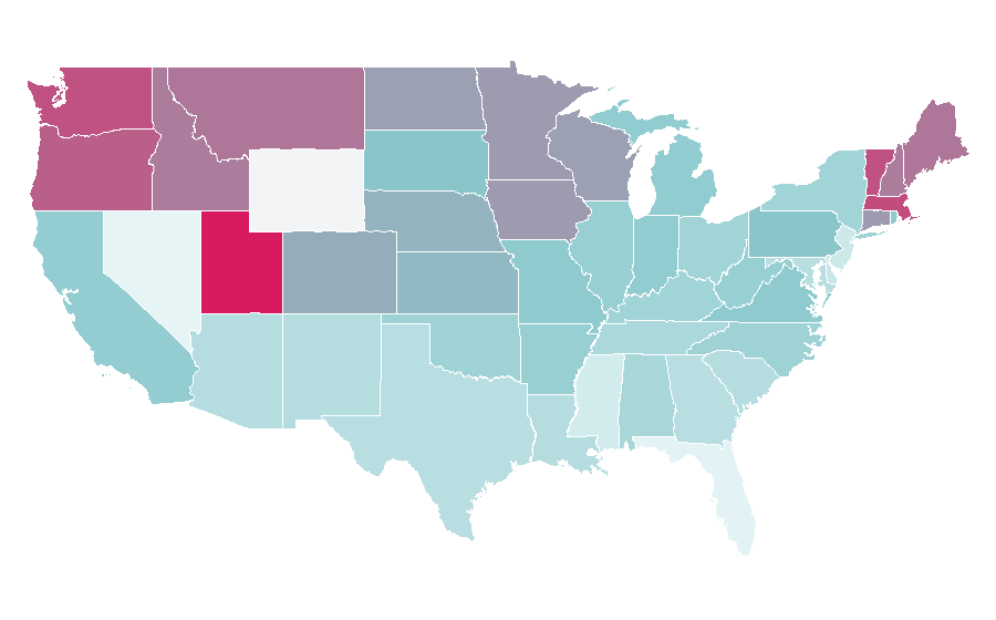 Affinity by region — Lathe, United States