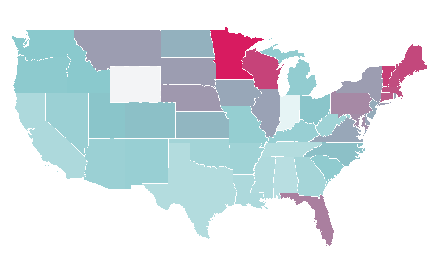 Affinity by region — Latin music (genre), United States