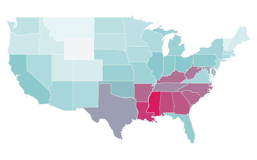 Affinité par région — Laundry detergent, États-Unis