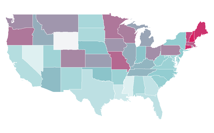 Affinity by region — Laura Linney, United States