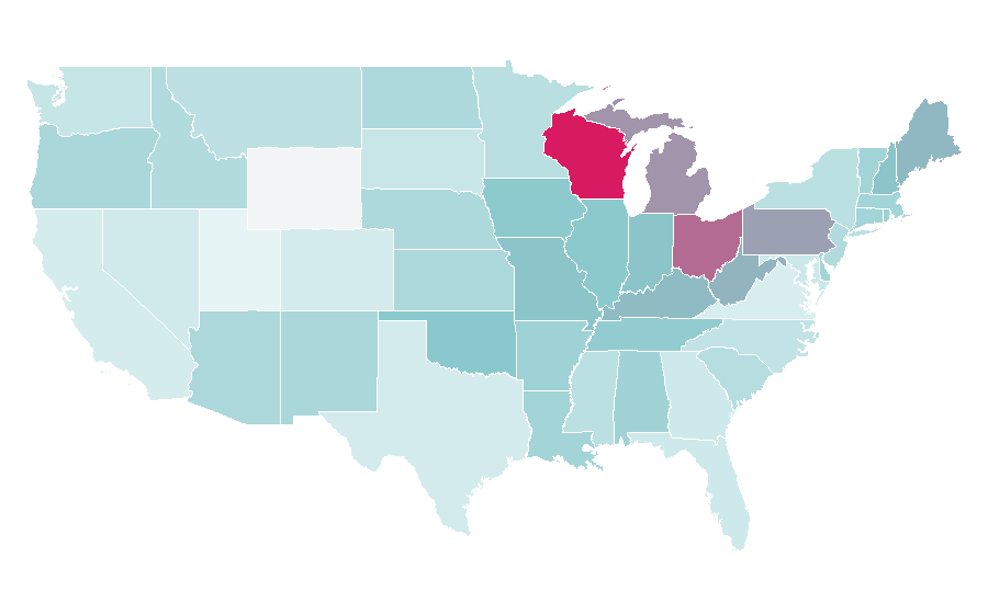 Affinity by region — Laverne & Shirley, United States